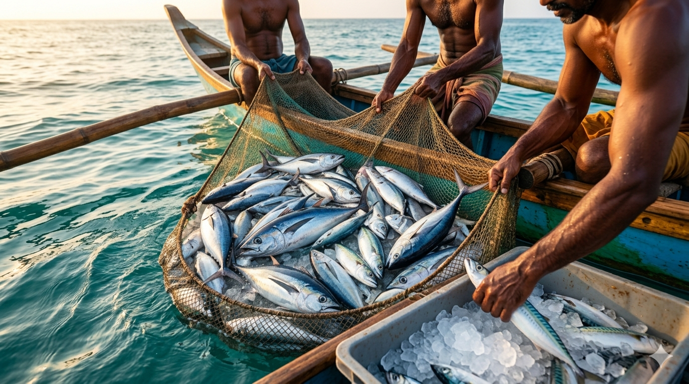 Fresh seafood fish market Sri Lanka
