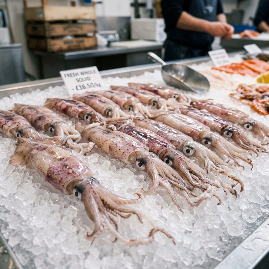 Fresh squid calamari